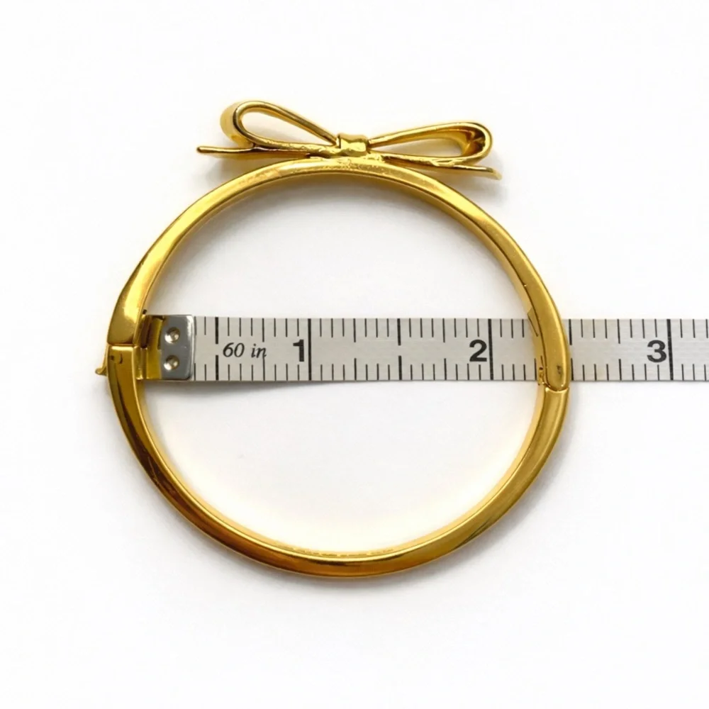 kate spade gold bow bangle bracelet - polished bow detail - Picture 4 of 5